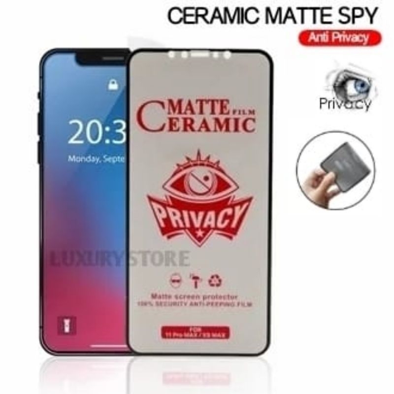 LAYAR กระจกนิรภัยเซรามิค Matte Anti Spy Privacy Iphone ประเภท IP 6/IP 6S/IP 6+/IP 7/IP 7+/IP 8/IP 8+