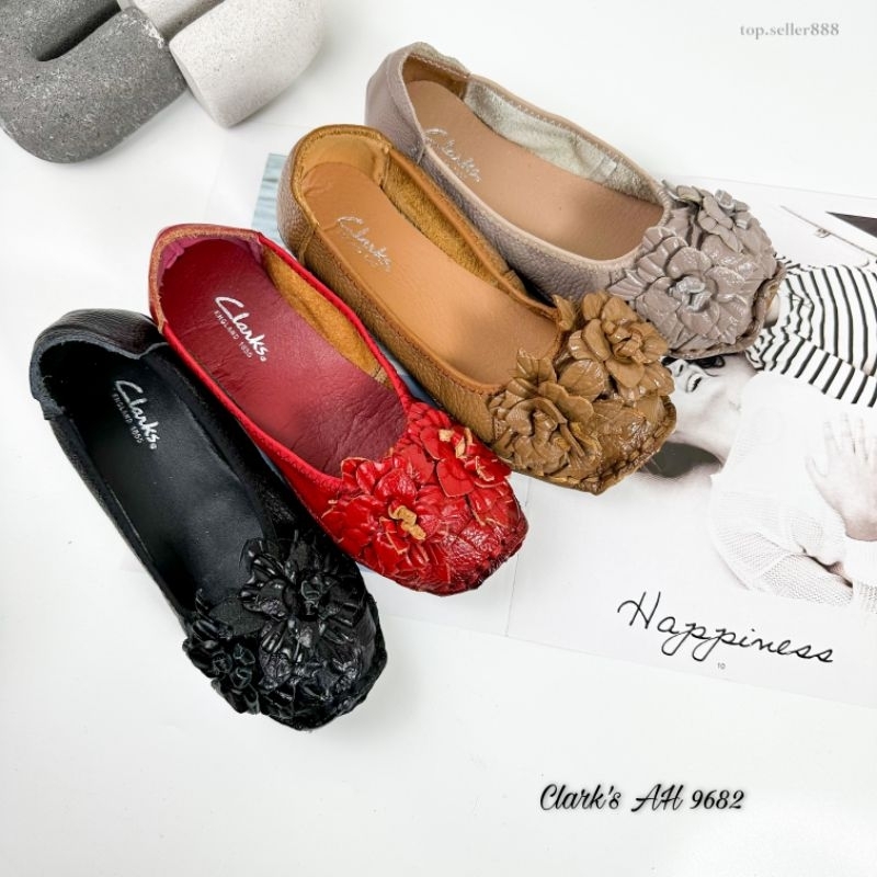 Clarks รองเท้าทํางานผู้หญิงรองเท้าส้นแบนผู้หญิงหนังแท้ AH 9362