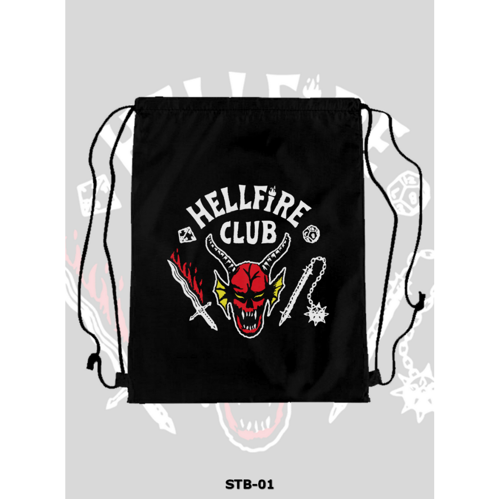 กระเป๋าหูรูดสีดํา/ Gymsack Bag - Stranger Things