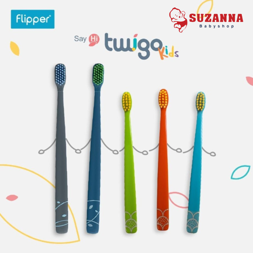 ชุดแปรงสีฟันสําหรับผู้ใหญ่สําหรับเด็ก Flipper Twigo - แปรงสีฟันสําหรับเด็กและผู้ใหญ่