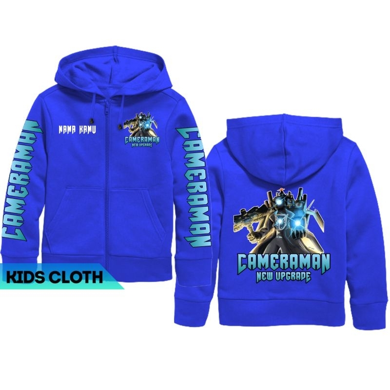 ฟรี NAME JACKET SWETER HOODIE ZIPPER KIDS TITAN CAMERAMAN ใหม่ UPGRADE SKIBIDI TOILET JACKET BOYS GI