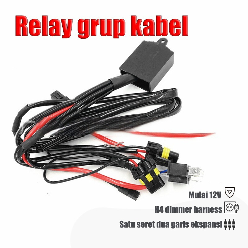MERAH H4 HID CABLE H6 H4 ชุดการรับประกัน | 1 HID RELAY RED MOTORCYCLE AND MOTORCYCLE CABLE RELAY ORI