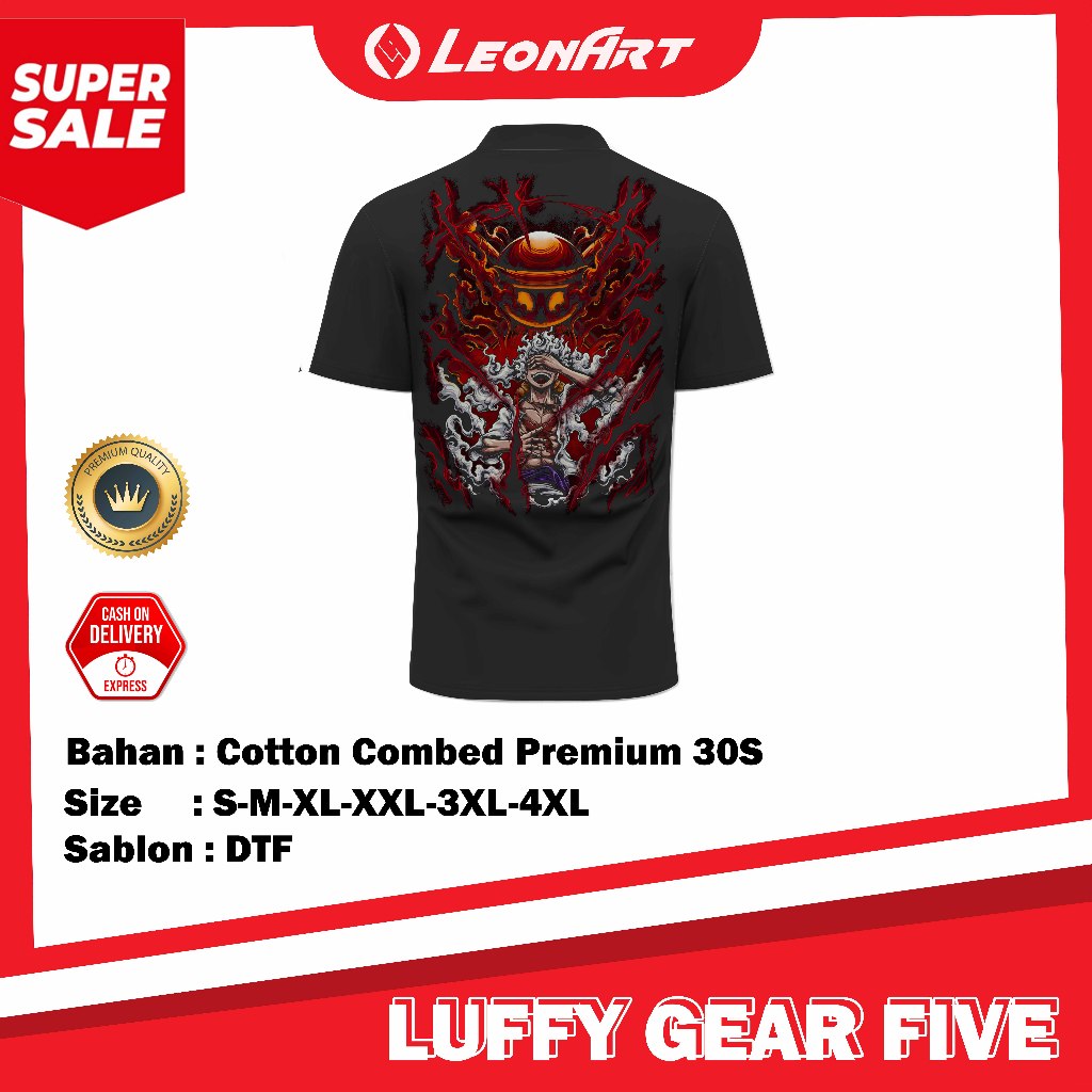 Leonartidn Tshirt อะนิเมะเสื้อมังงะ one piece luffy เกียร์ห้า vs kaidou