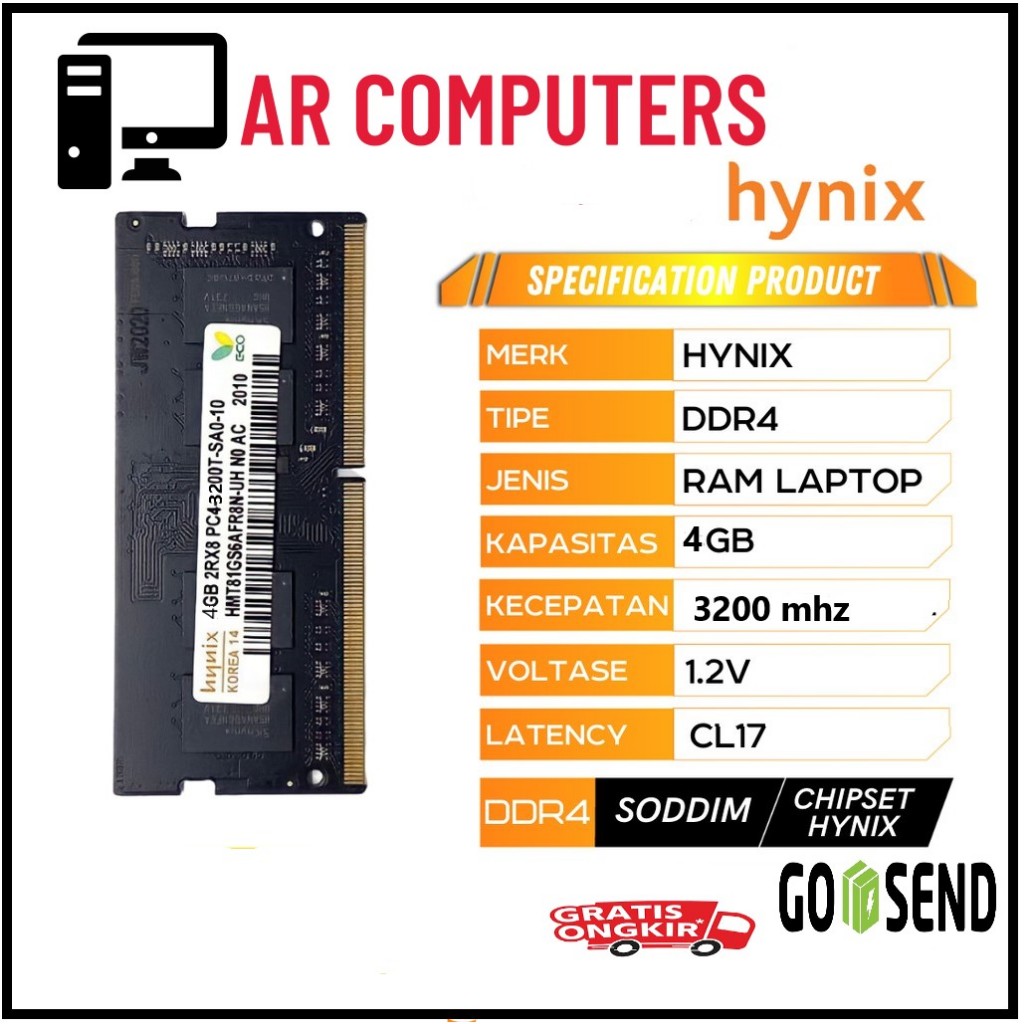 Leptop/nb HYNIX DDR4 4GB HYNIX 3200MHz RAM MEMORY