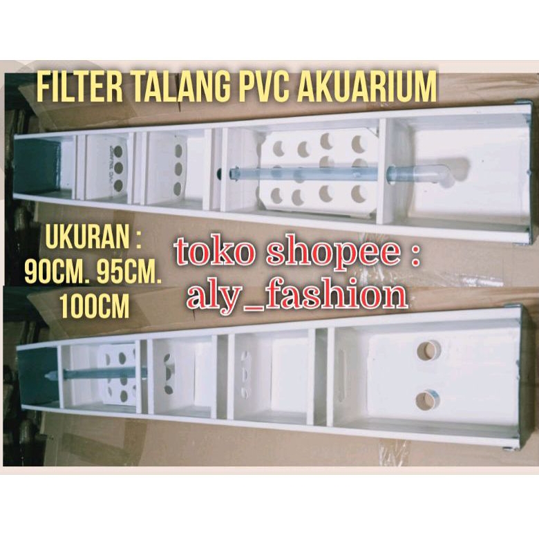 Pvc aquarium Gutter filter uk 100 ซม./95 ซม./90 ซม./ฉากกั้นคู่/เอาต์พุตสองรู/ตัวกรองตู้ปลา pvc ด้านบน