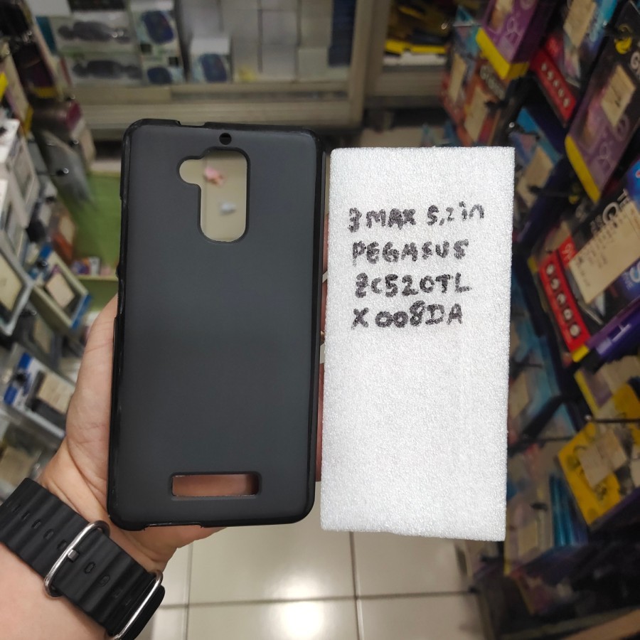 ASUS ZENFONE 3 MAX 5.2IN / PEGASUS / ZC520TL / X008DA เคสซิลิโคนยางสีดําและไฮโดรเจลใสป้องกันรอยขีดข่