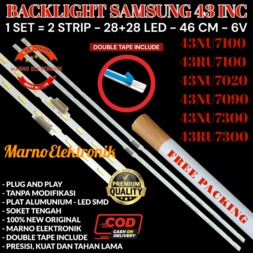 BACKLIGHT SAMSUNG 43IN 43NU 43NU7100 43NU7020 43NU7090 43NU7300 BL 28K LED LAMP