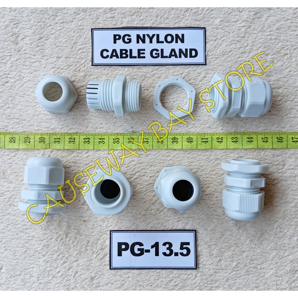 PG สายไนลอน GLAND PG-13.5 สายสีขาว RANGE 6-12MM2