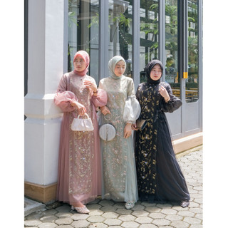Jasmine Dress Pesta Gamis Lebaran 2026 Muslim Kondangan Brukat