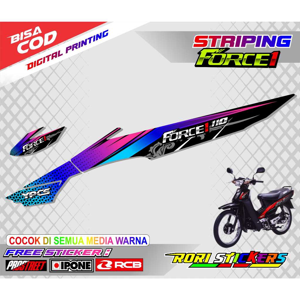 YAMAHA FORCE 1 MOTORCYCLE VARIATION STRIPING / สติ๊กเกอร์ LIST YAMAHA FORCE 1 VARIATION