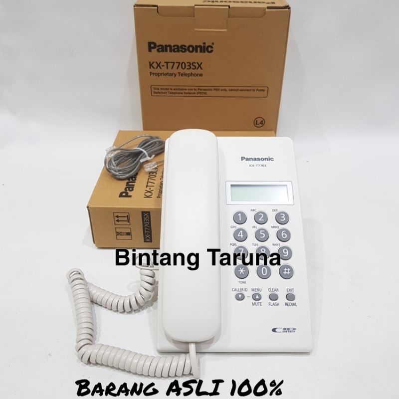 Putih Panasonic KX-T7703 โทรศัพท์แบบมีสาย โทรศัพท์ Panasonic KX-T7703 (สีขาว)