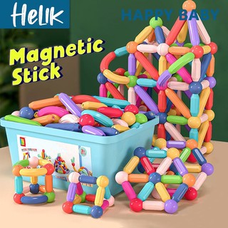 Mainan Magnetic Stick 130pcs 3D DIY Building Blocks Mainan Balok Susun Anak Mainan Edukasi Anak