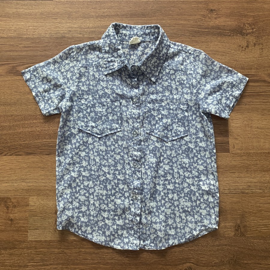 Kemeja Preloved DODOMO BOYS& 39; เสื้อเชิ้ต BLUE FLOWER SUPER ADEM SZ.7 YEARS