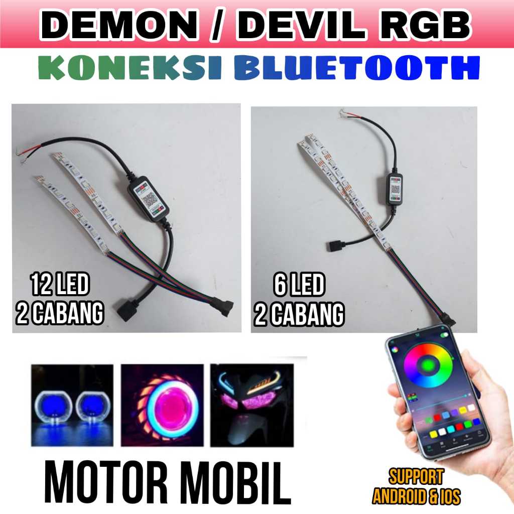 DEMON RGB LED LAMP / DEVIL RGB BLUETOOTH CONNECTION สําหรับ ANDROID/IP HP