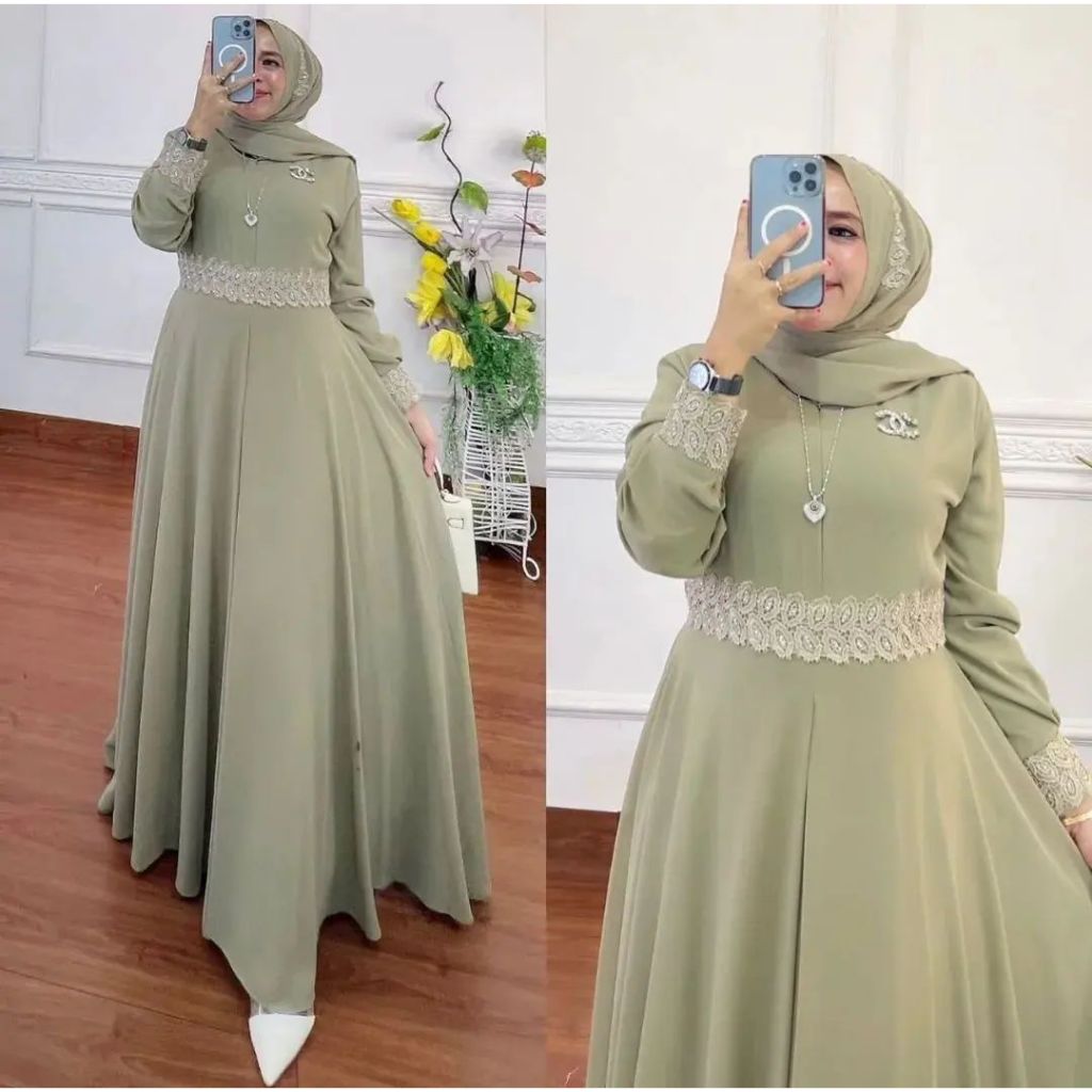 Gamis ชุดเดรสผู้หญิง Nayla ชุดเดรสผู้หญิงผู้ใหญ่ขนาดจัมโบ้ ML XL 2XL 3XL 4XL 5XL