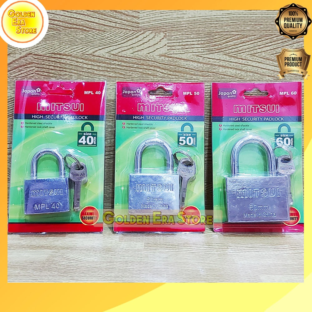 กุญแจ Mitsui MPL 40 มม. 50 มม. 60 มม. คอสั้นกุญแจสแตนเลส/สูง Security