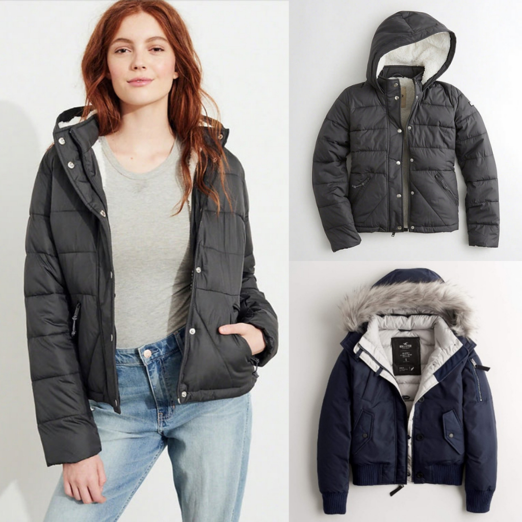 Hollister All-Weather Sherpa-Linen เสื้อแจ็คเก็ตกันหนาวผู้หญิง