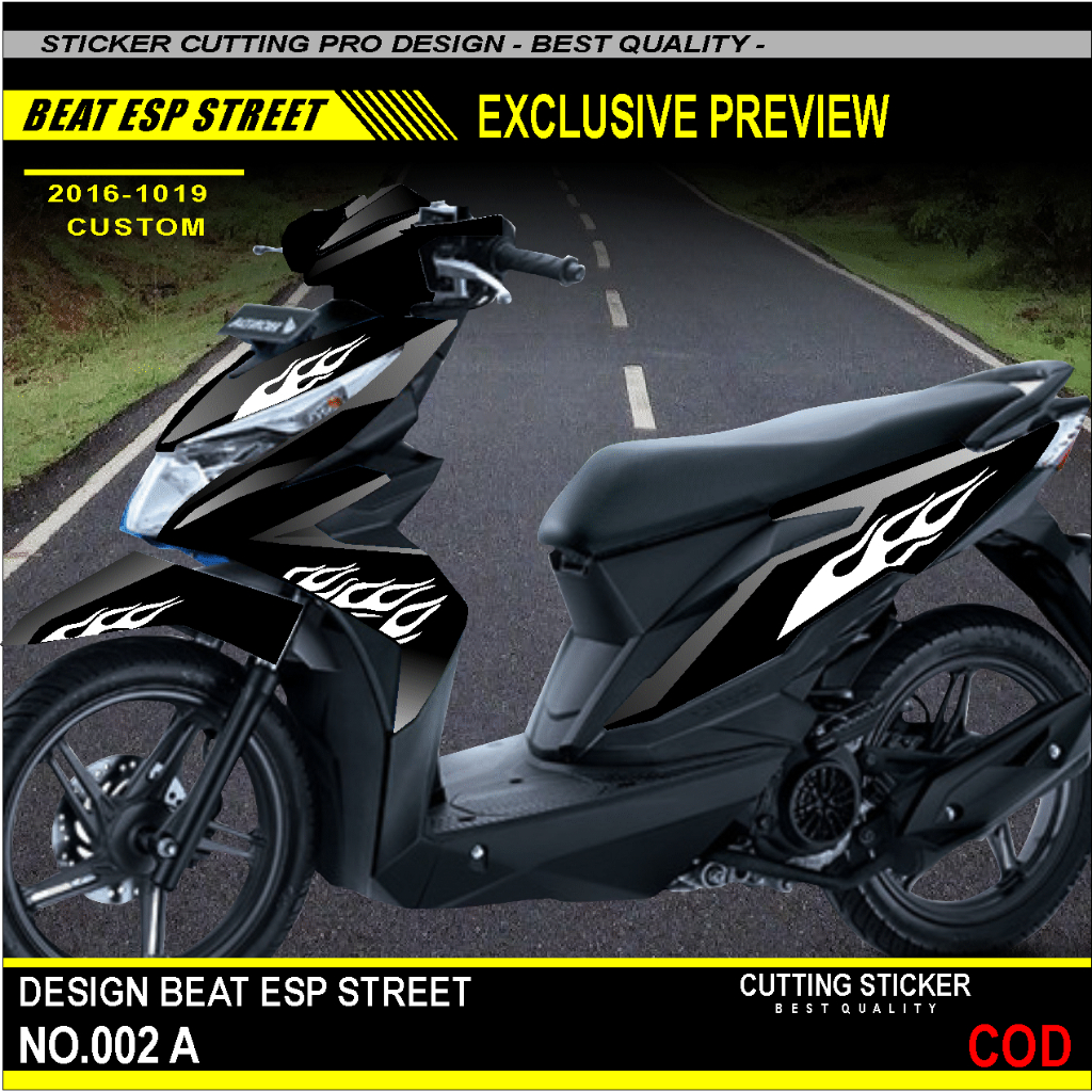 BEAT ESP STREET 2016 - 2019 สติ๊กเกอร์ตัดรถจักรยานยนต์ STRIPING ZA-002