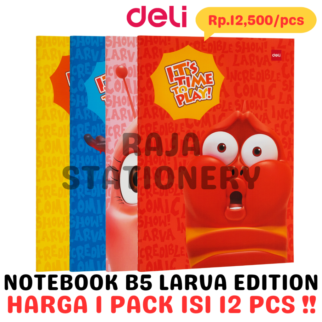 DELI NOTEBOOK B5 SEWING COVER DELI B5 LARVA NOTEBOOK DOZEN [12PCS]