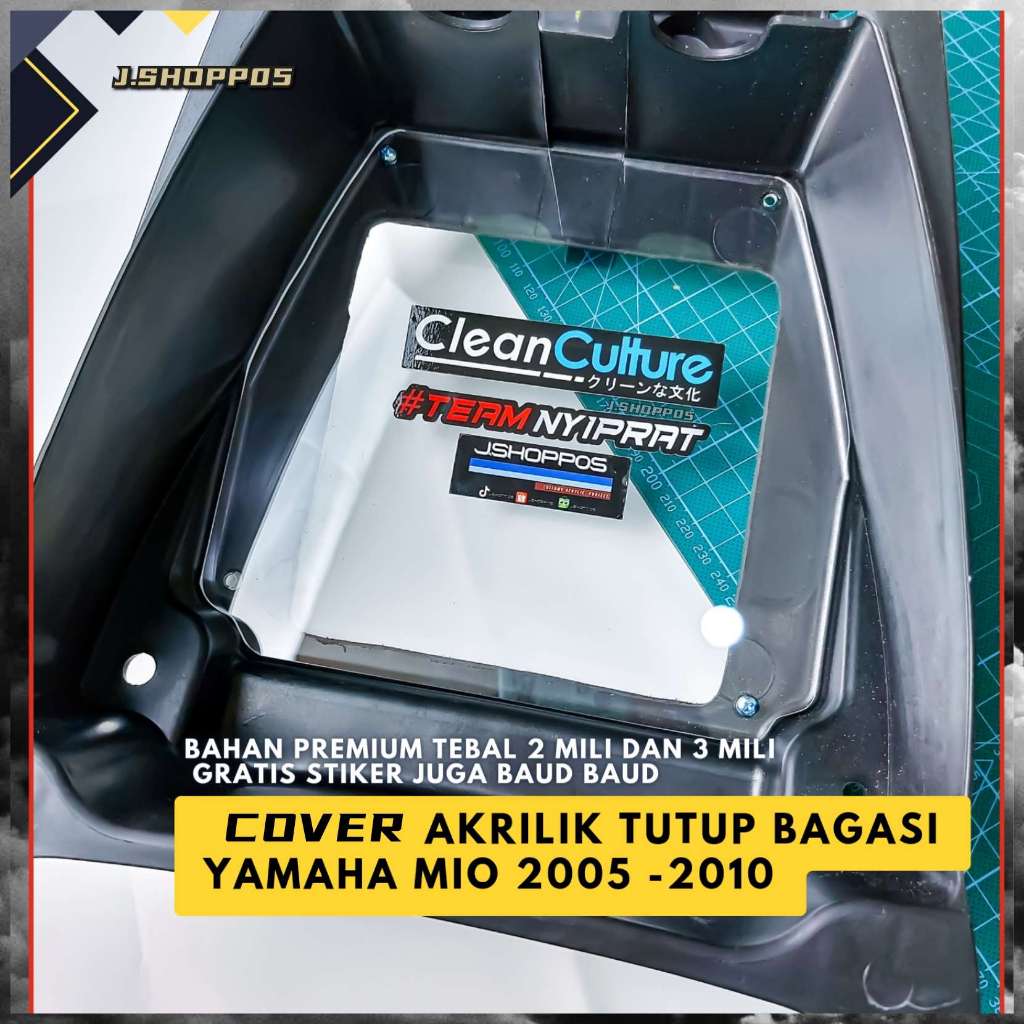 Mio LUGGAGE LID 2005-2010 ACRYLIC MATERIAL ฟรีแป้งและสติ๊กเกอร์ปลอดภัย
