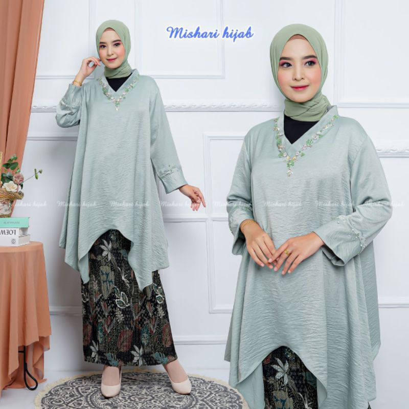 พรีเมี่ยม MISHARI PARTY TUNIC KAFTAN BLOUSE SKIRT SET