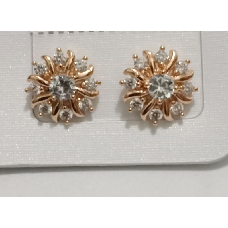 MATA RS005. ต่างหูสตั๊ด xuping ชุบทองสําหรับผู้หญิงพร้อมดวงตาเพทายในราคามากขึ้น