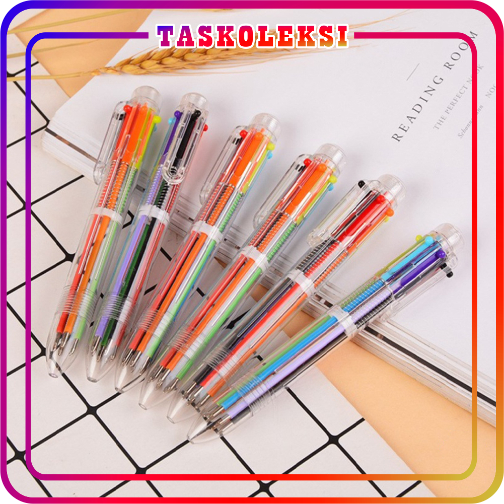 TK Pen 6 สี ปากกาลูกลื่นใส Six-in-One สี S048