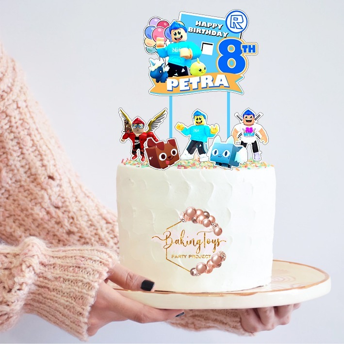 Russo Ro blox ท็อปเปอร์เค้กวันเกิด / ตกแต่งเค้กวันเกิด