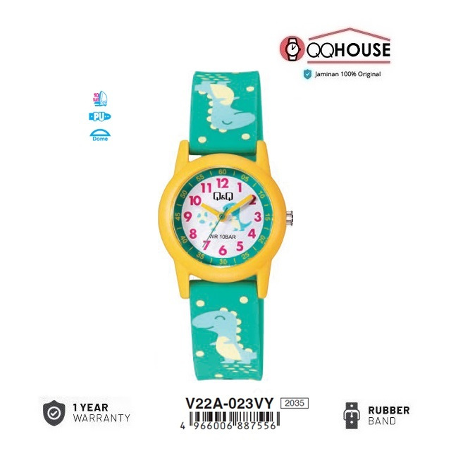 Q&Q QNQ QQ ORIGINAL RUBBER BAND KIDS WATCH CHILDRENS WATCH V22 V22A V22A-023VY