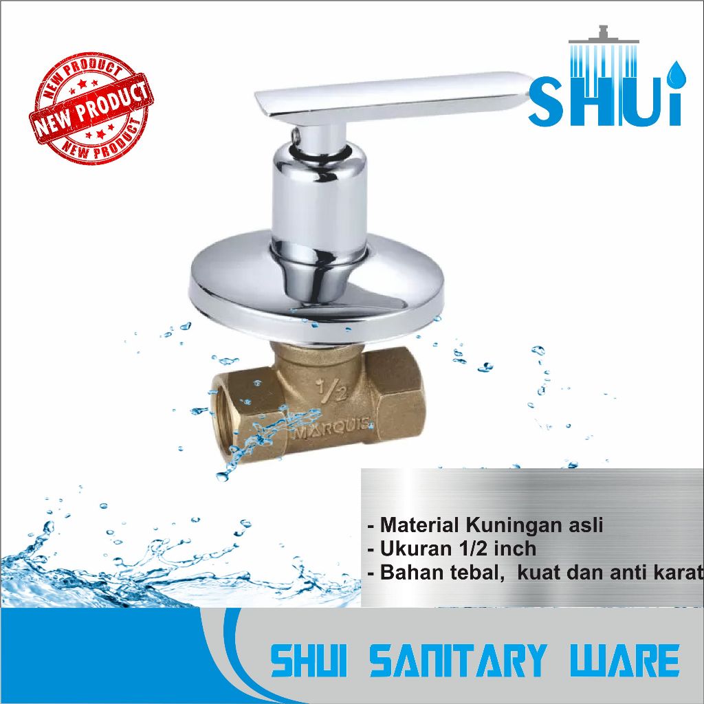 Chrome Shower Faucet Stop / Wall Shower Faucet หยุดข้อเหวี่ยง