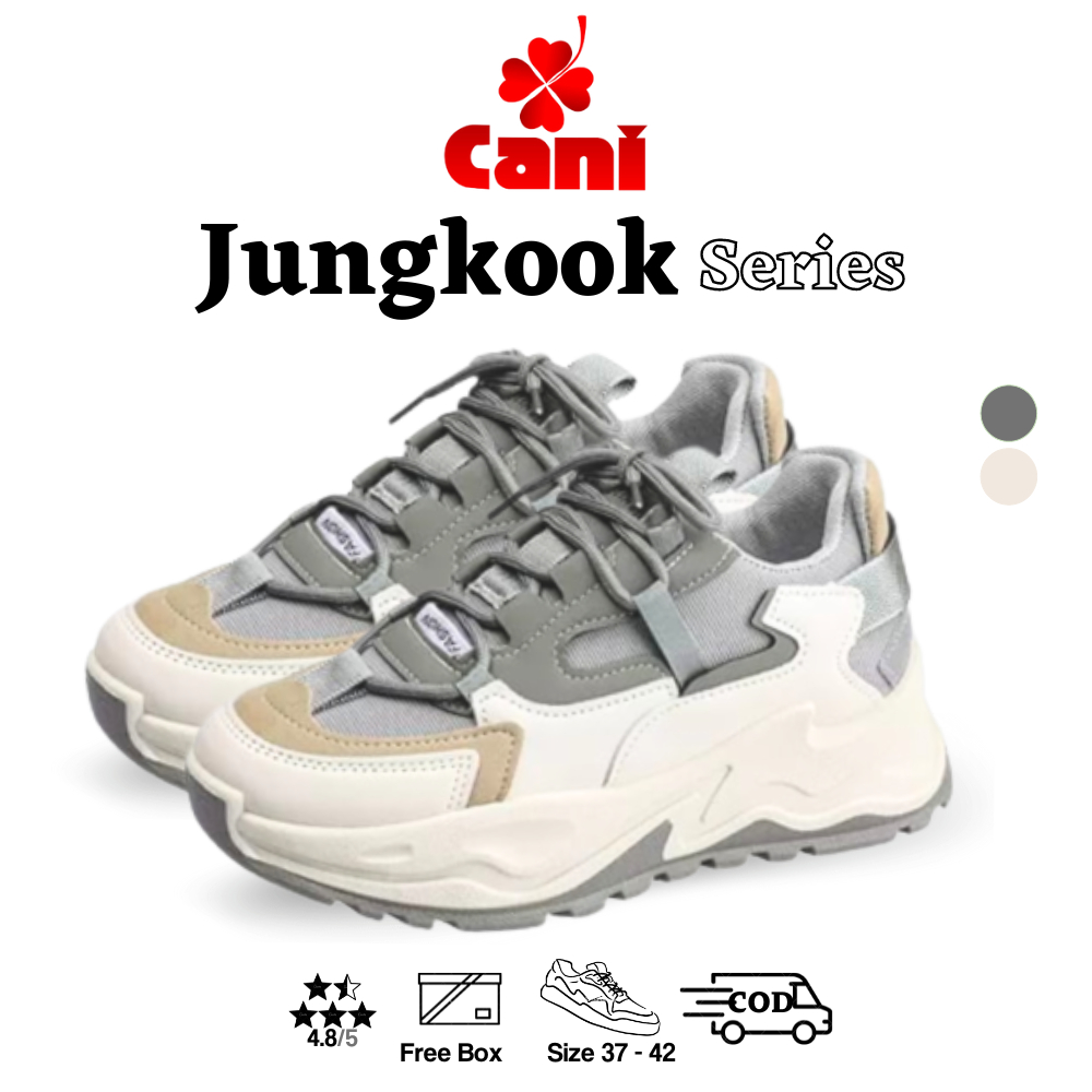 Cani "Free Box" (Size 37 - 42) Jungkook Womens Shoes รองเท้าผ้าใบอินเทรนด์ Lace Up Sport Shoes 9009