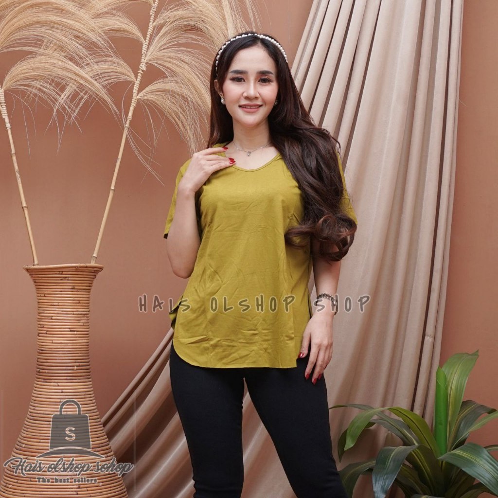 Hais Moslem Shop/Vneck Oversize 753 เสื้อยืด/เสื้อยืดคอวีจัมโบ้/เสื้อยืดผู้หญิง Oversize/ขายส่งเสื้อ