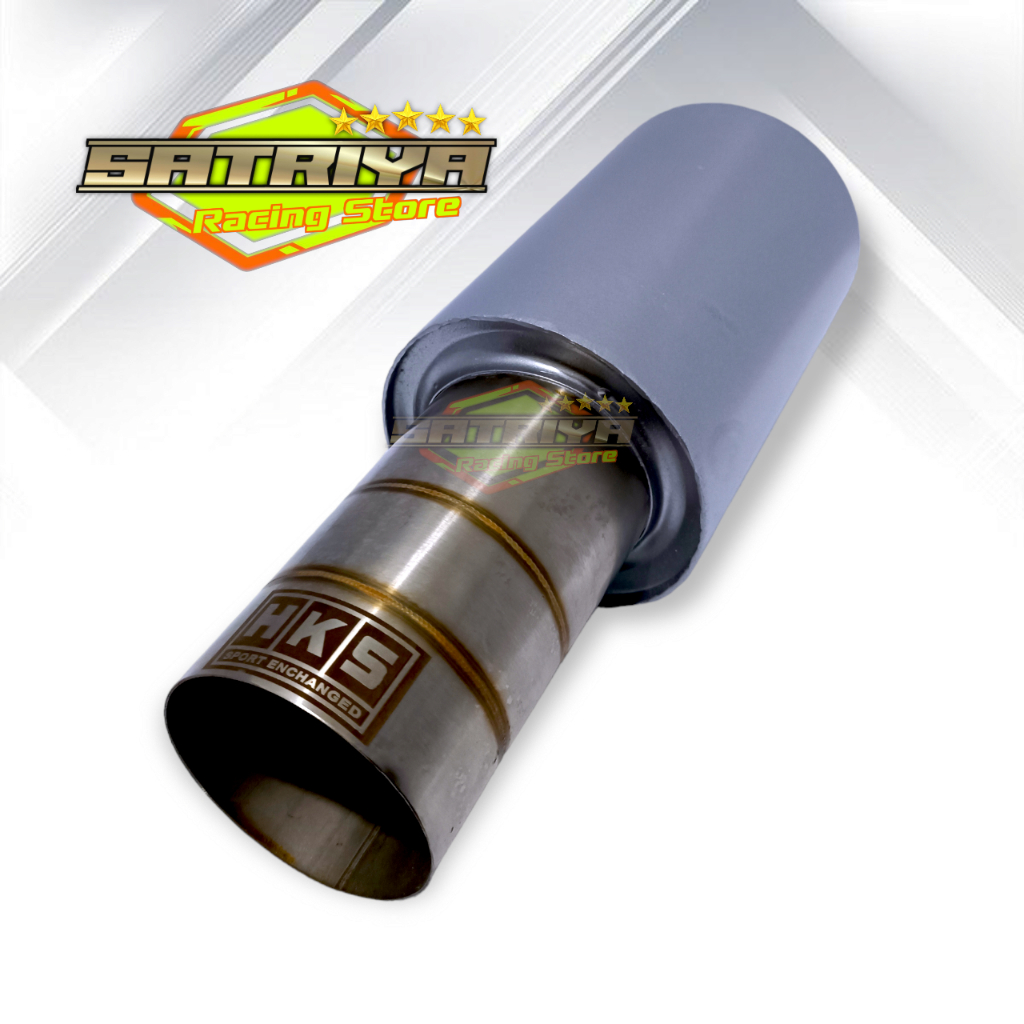HKS Plong Racing รถท่อไอเสียสแตนเลสธรรมดาปลายแห้งเบส Gahar ท่อไอเสียรถยนต์ Avanza Vios Sedan Kijang Xenia Ayla Agya March Mobilio Calya Jazz Yariz Pick Up Grand Max Sigra Apio Wuling Ertiga Carry ช้อน แข่ง JS