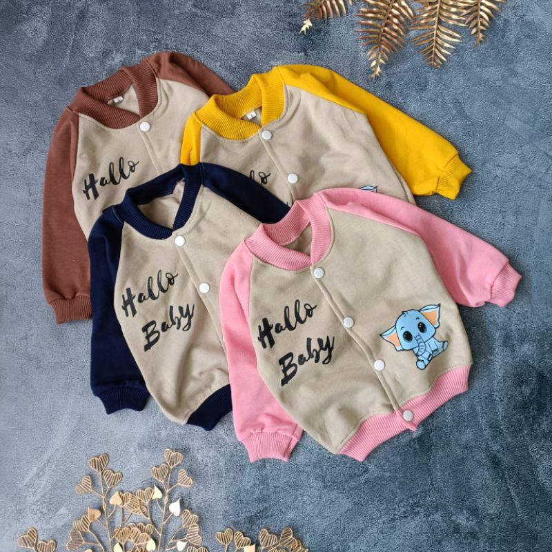 Hello baby เสื้อแจ็คเก็ตเบสบอลสําหรับเด็ก unisex