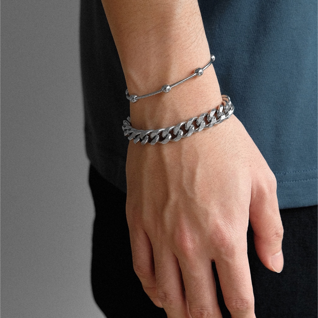 Arnaé Archive - สร้อยข้อมือโซ่คิวบา - สร้อยข้อมือผู้ใหญ่ระดับพรีเมียมสแตนเลส