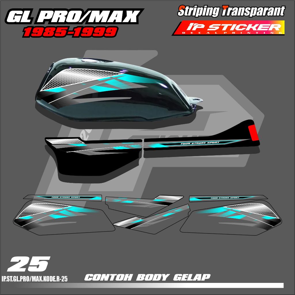 GL PRO/MAX HONDA GL PRO/MAX MOTORCYCLE STRIPING STICKERS 1985-1999 - SIMPLE COLOR LIST OF IP RACING 