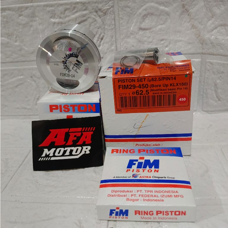 PISTON SEHER FIM29 KAWASAKI KLX 150 PIN VARIO 150 PCX 150 BORE UP 62.5 14 OS 450 (62.5) FIM