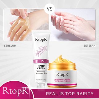RtopR Set Perawatan Tangan： Krim Tangan Zaitun+ Mangga Pemutih Pelembap Wax Tangan