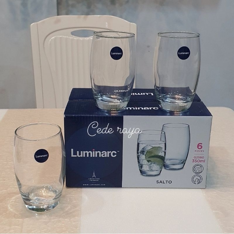 Luminarc salto 350 ml แก้วน้ําน้ําผลไม้ 1 กล่อง มี 6 ชิ้น