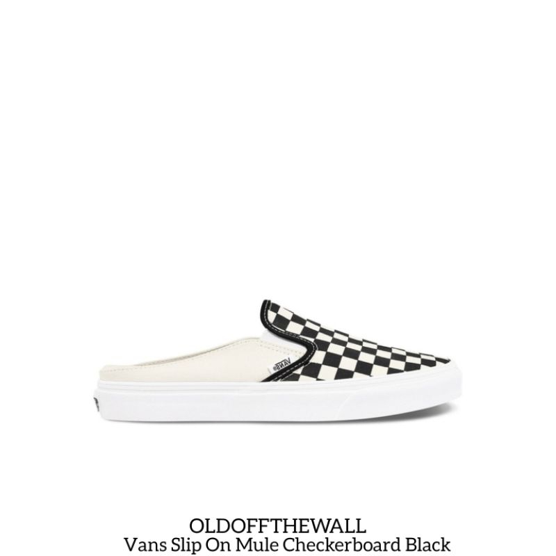 Vans Slip On Mule Checkerboard สีดําสีขาว