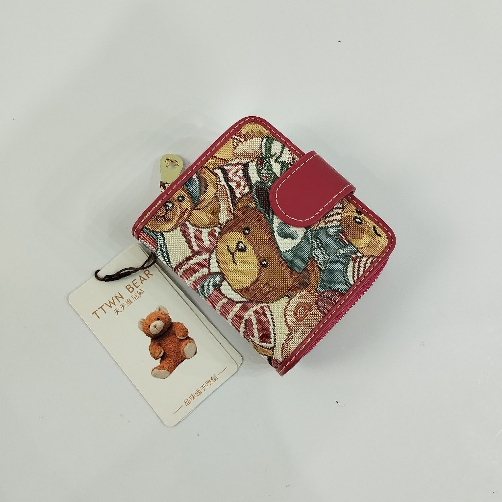 Ttwn Bear Original TT980-A กระเป๋าสตางค์ สีแดง สําหรับผู้หญิง TTWNBEAR