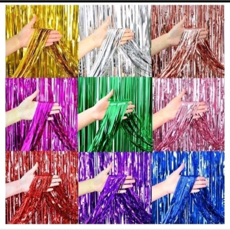 PLAIN TASSEL FOIL CURTAIN/FOIL CURTAIN/DECORATIVE CURTAIN/ BACKDROP CURTAIN