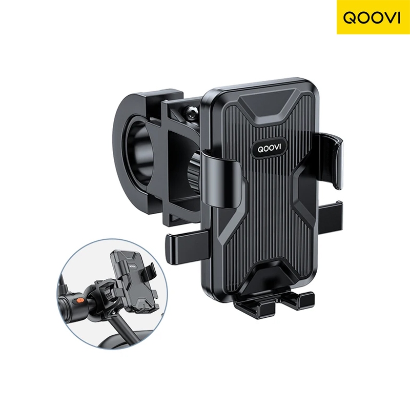 Qoovi ที่วางโทรศัพท์ติดแฮนด์มอเตอร์ไซค์ ล็อคอัตโนมัติ 360 ด้ามจับแข็งแรง CZ-511