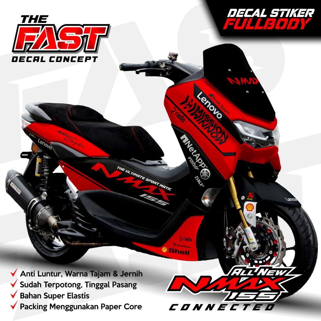 ใหม่ล่าสุด Decal สติกเกอร์ Yamaha Nmax 155 ใหม่ Fullbody Mission Winnow Variation Decal สติกเกอร์ nm