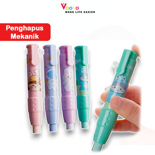 VOOVA Penghapus Pensil Mekanik / Penghapus Mekanik Kartun Lucu / Penghapus Pensil Karakter / Penghapus Pensil / Mechanical Eraser / Penghapus Bentuk Lipstick Karakter Lucu