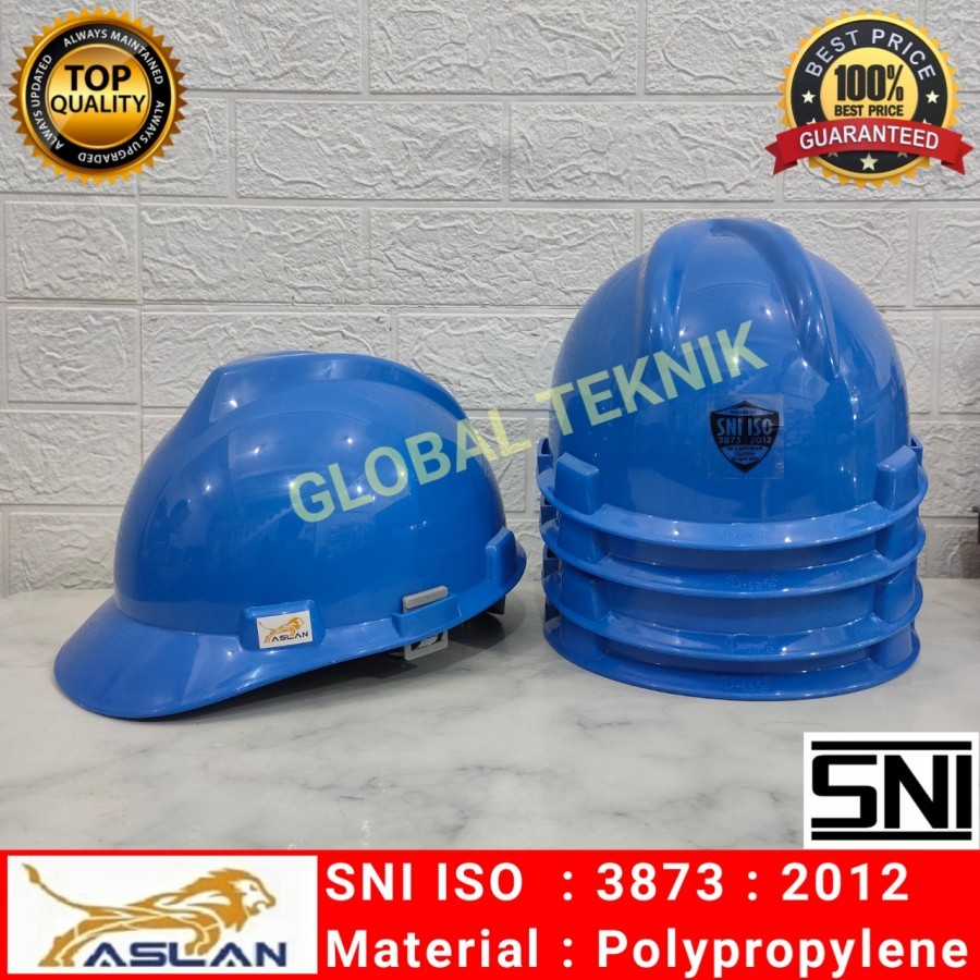 Aslan Project Helmet รวมหมวกกันน็อคนิรภัยวงแหวนด้านใน Blue SNI Aslan SAFETY PROJECT Helmet BLUE Asla