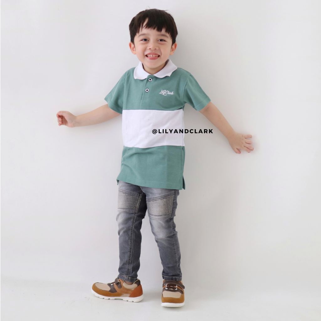 เสื้อโปโลแขนสั้น Lily And Clark สี Mineral Green Combine KK05