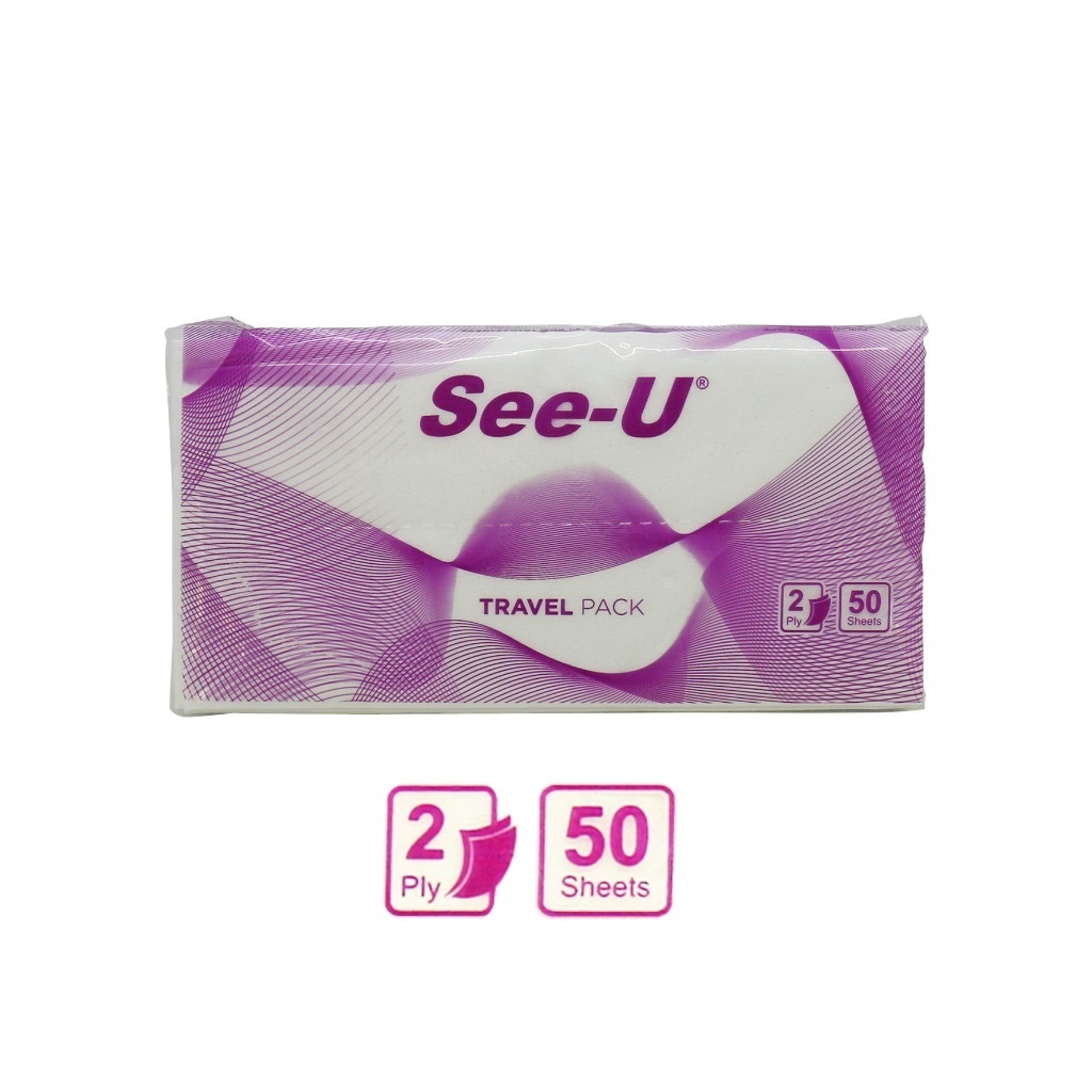 GP SEE-U FACIAL TISSUE 50 แผ่น / 2PLY FACIAL TISSUE / TRAVEL PACK
