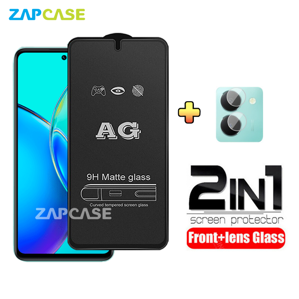 2in1 กระจกนิรภัยป้องกันแสงสะท้อน Vivo Y36 4G/Y36 5G ฟรีกล้องกระจกนิรภัย