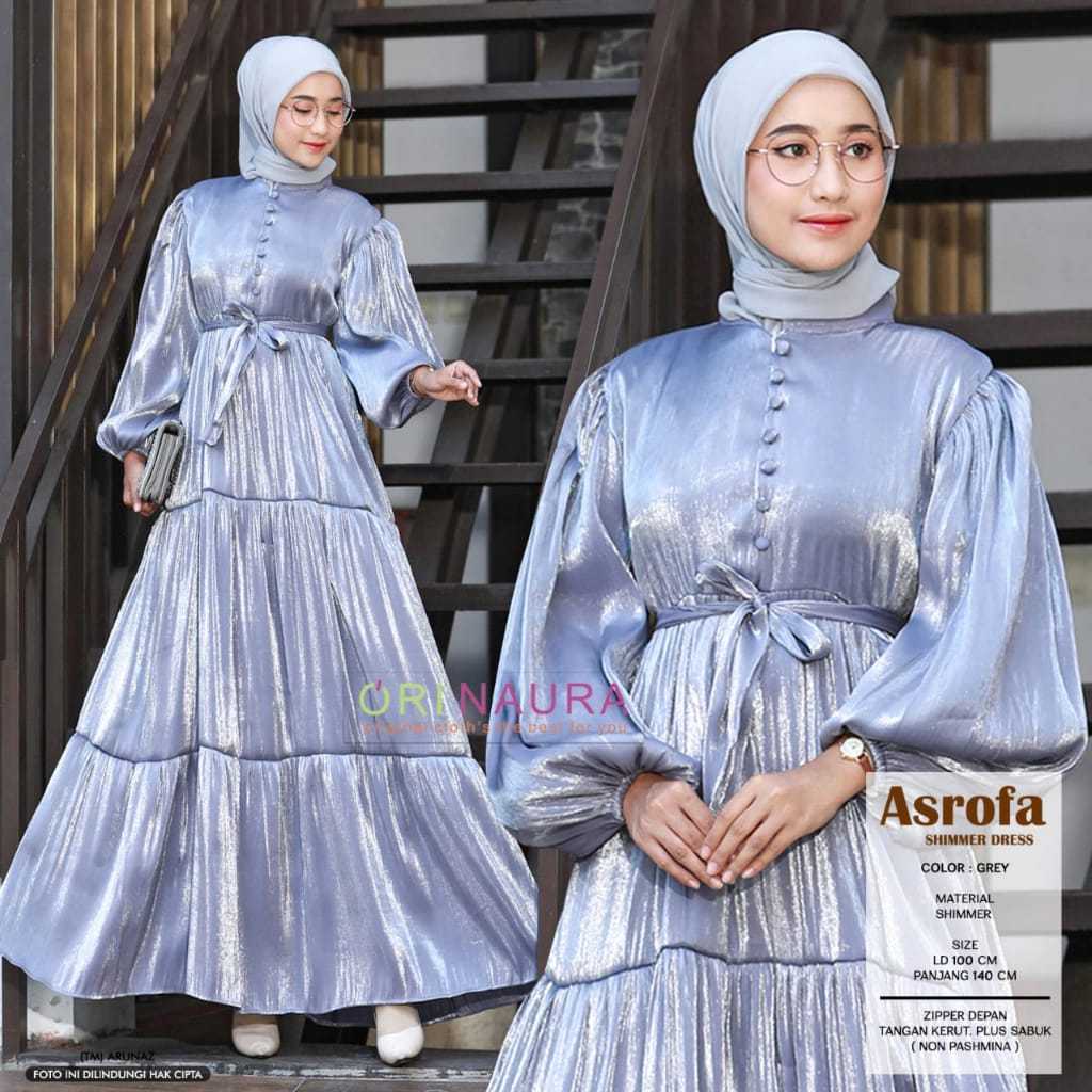 บรอส ฟรี!!! ชุดอี๊ด!! Asrofa DRESS GAMIS MUSLIM SHIMMER SILK PREMIUM ล่าสุด GAMIS DRESS MUSLIMAH MAX